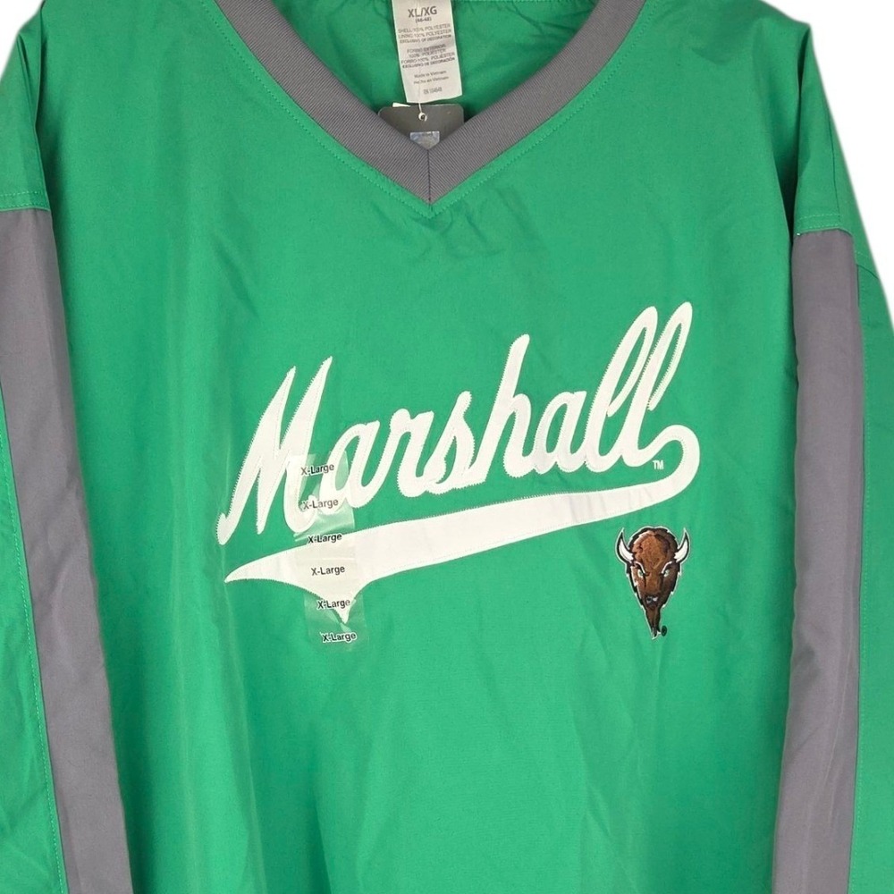 Marshall Thundering Herd Men's Pullover Windbreaker Jacket Green Gray XL New